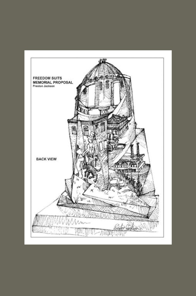 Artist, Preston Jackson's Freedom Suits Memorial Monument Concept Rendering No. 2.
