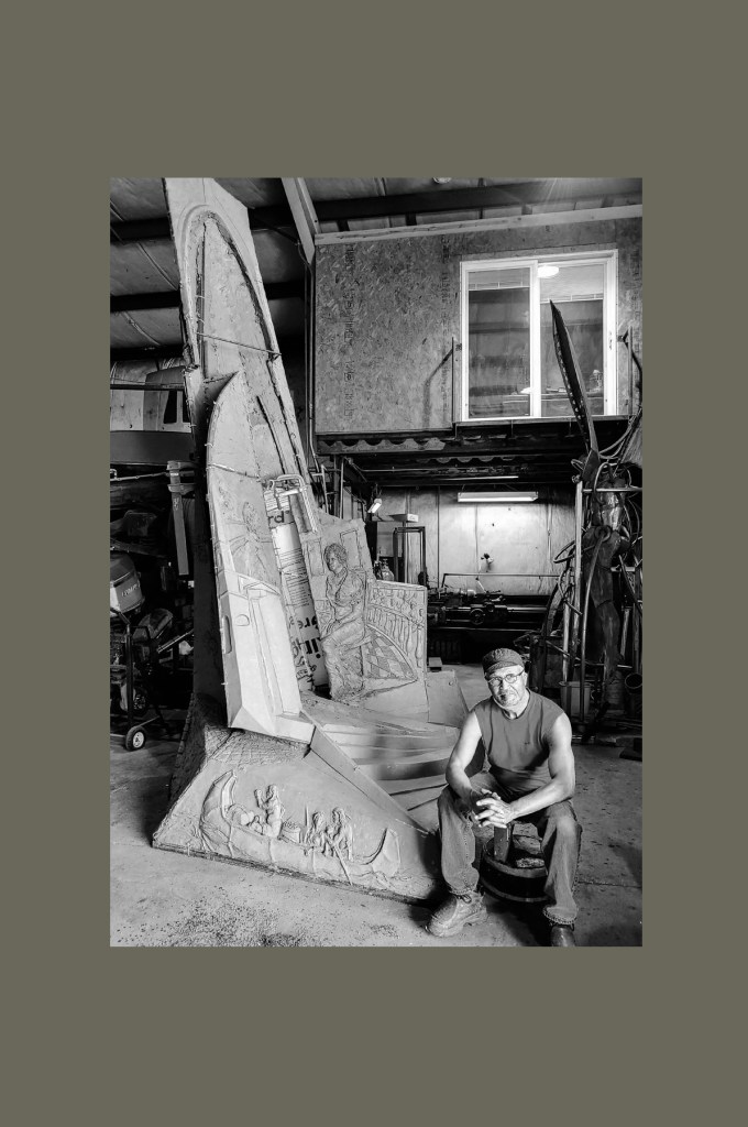 Freedom Suits Memorial Monument in studio.