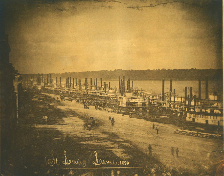 Historical Photo of St. Louis Levee Circa 1850.