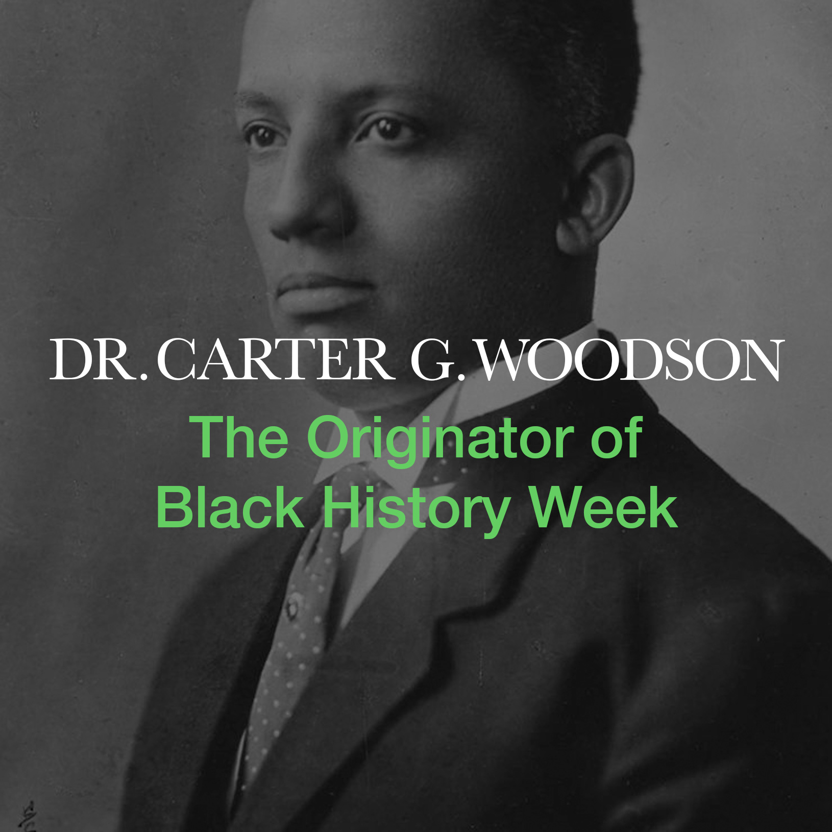 Young Dr. Carter G. Woodson portrait.